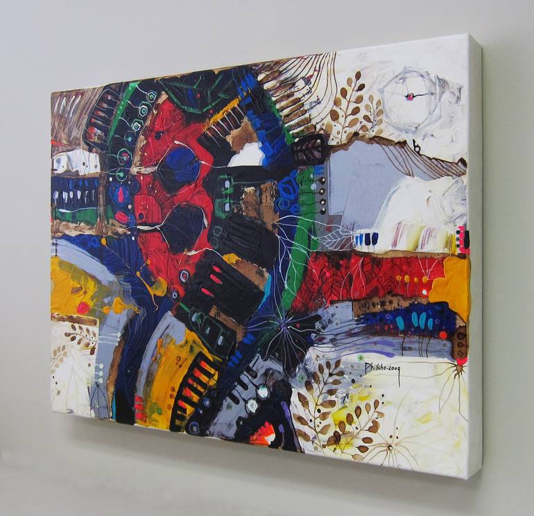 Original Abstract Floral Painting by Phil Kho