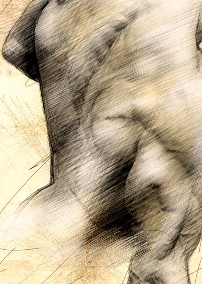 Original Figurative Nude Drawing by David Meyer