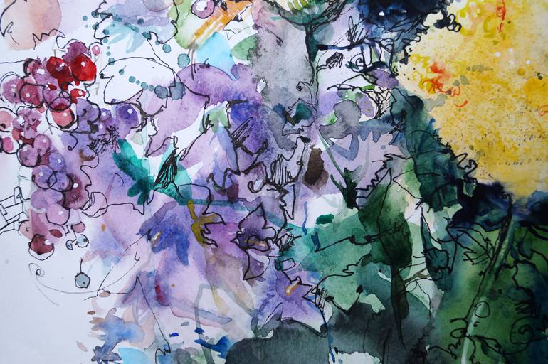 Original Abstract Floral Painting by Dariya Tumanova