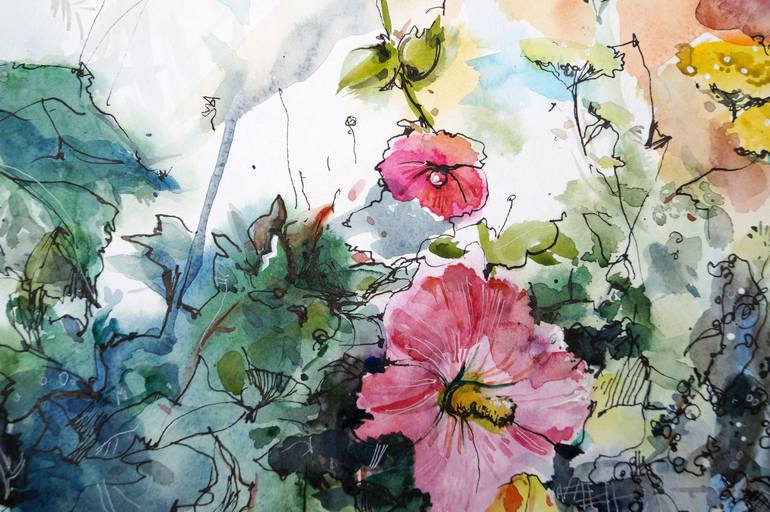 Original Abstract Floral Painting by Dariya Tumanova