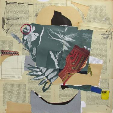 Original Folk Abstract Collage by Silvana Konjevoda