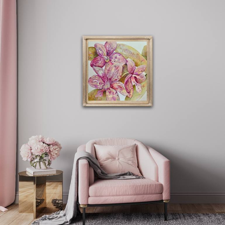 Original Contemporary Floral Mixed Media by Shadia Derbyshire