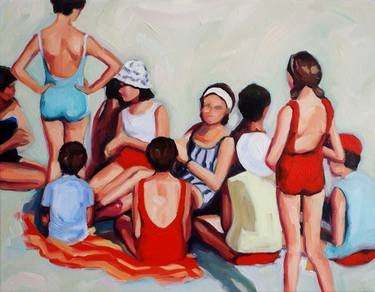 Print of Figurative Beach Paintings by Valerie Lariviere