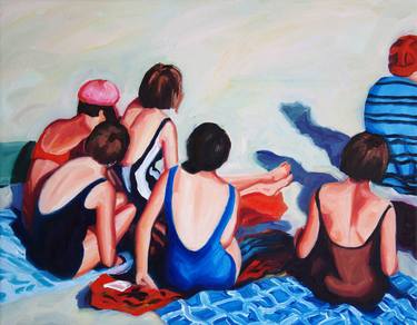 Print of Figurative Beach Paintings by Valerie Lariviere