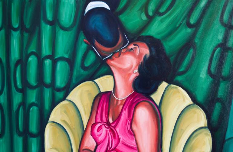 Original Figurative Love Painting by Valerie Lariviere