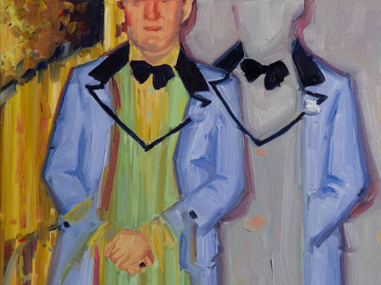 Original Men Painting by Valerie Lariviere
