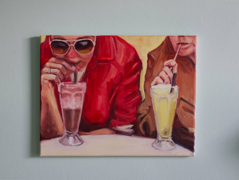 Original Expressionism People Painting by Valerie Lariviere