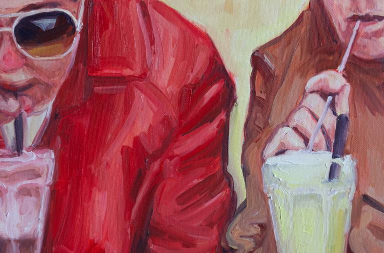 Original Expressionism People Painting by Valerie Lariviere
