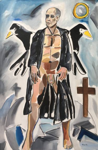 Original Figurative Classical Mythology Painting by Ritva Kangasperko