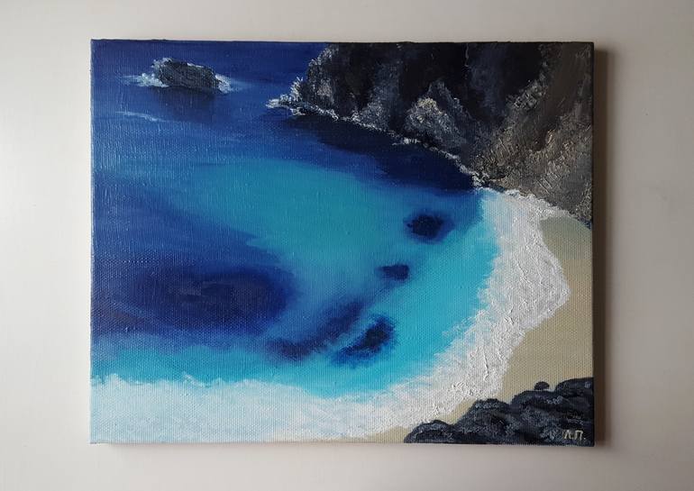 Original Art Deco Seascape Painting by Olena Panasyuk