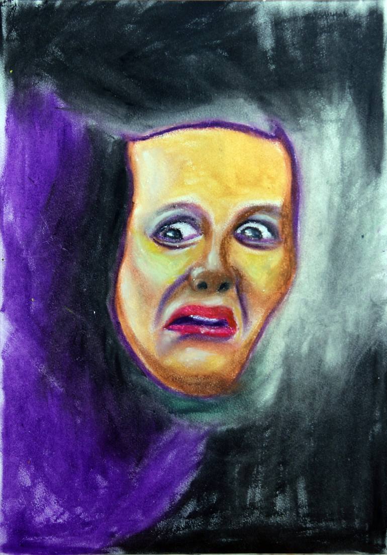 scream mask drawing