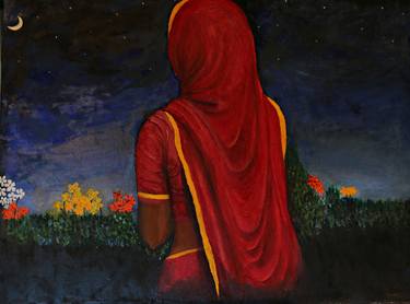 Print of Figurative Women Paintings by Biplab K Datta