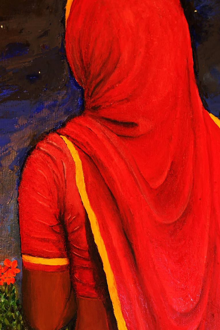 Original Figurative Women Painting by Biplab K Datta