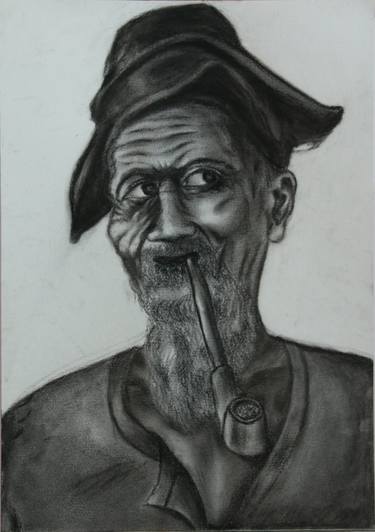 Print of Expressionism Portrait Drawings by Biplab K Datta