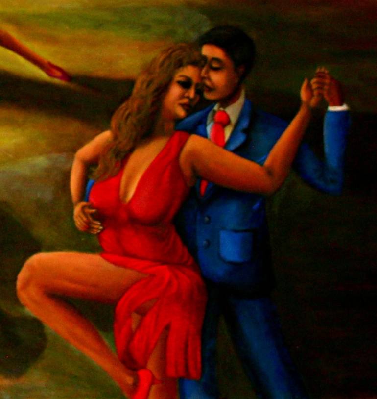 Original Expressionism People Painting by B D