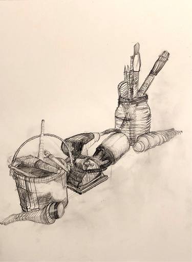 Original Still Life Drawings by Edwin Montalvo