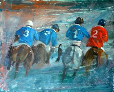 Original Figurative Horse Paintings by Ferenc Flamm