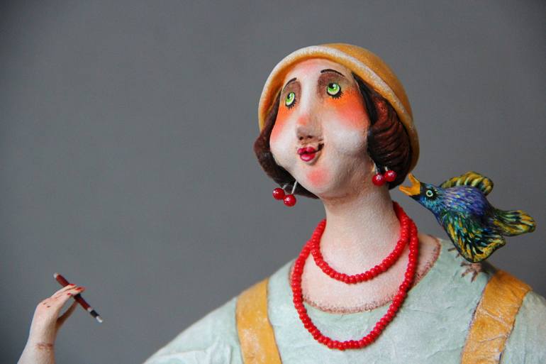 Original Pop Art Fantasy Sculpture by Marina Trusova