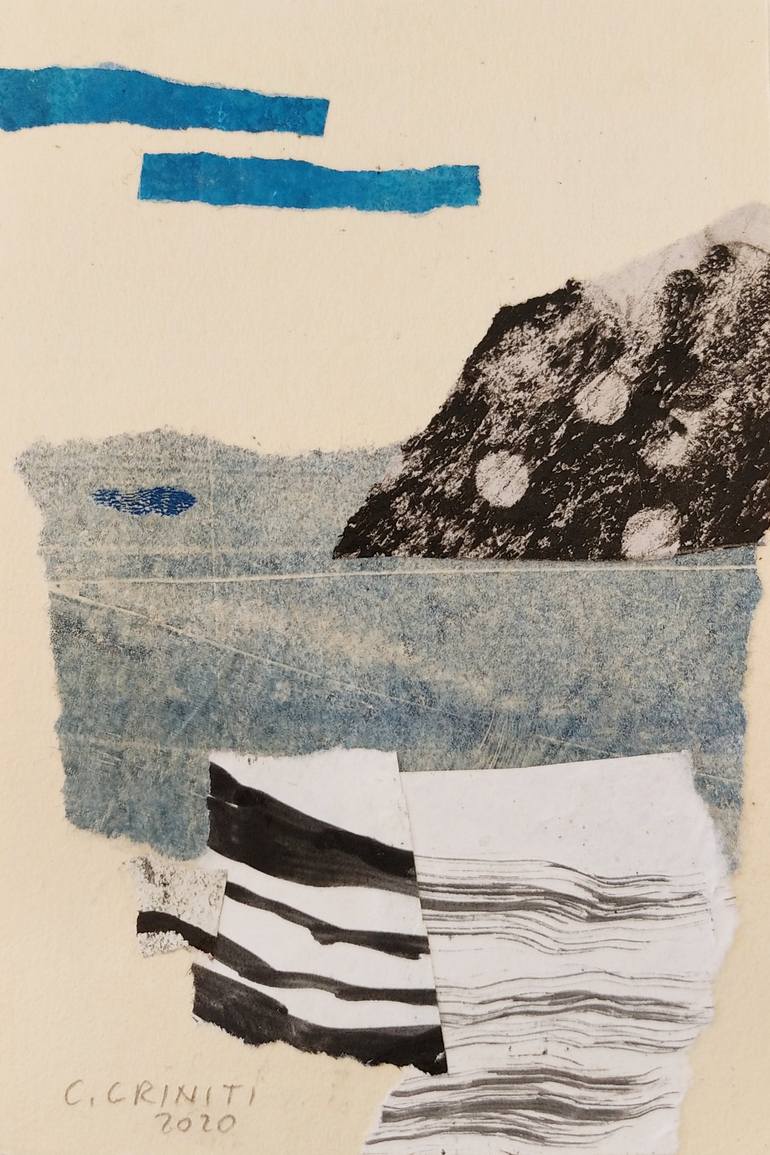 Original Landscape Collage by Chiara Criniti | Figurative Art on Other | Beyond The Border ndeg 6 (OLTRE IL MARGINE Ndeg 6)