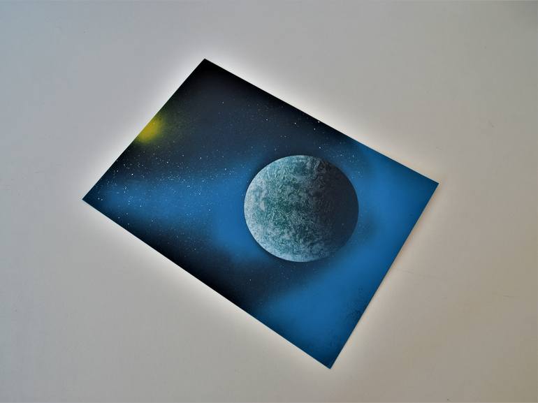 Original Abstract Outer Space Painting by Daniel A du Preez