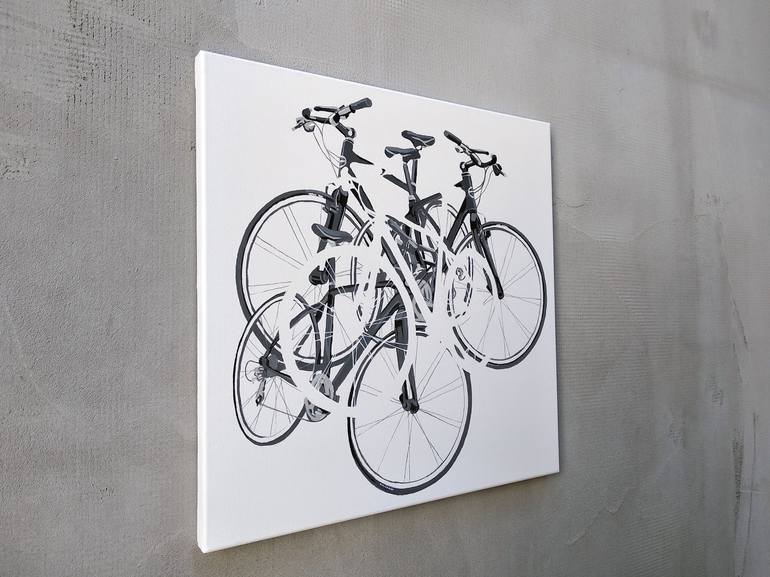 Original Abstract Bicycle Painting by Bence István Ódor