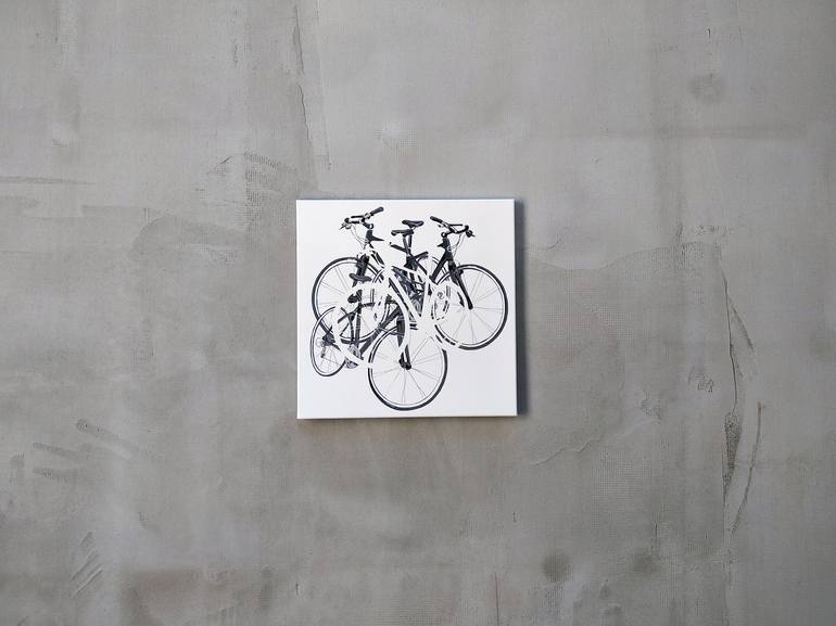 Original Abstract Bicycle Painting by Bence István Ódor