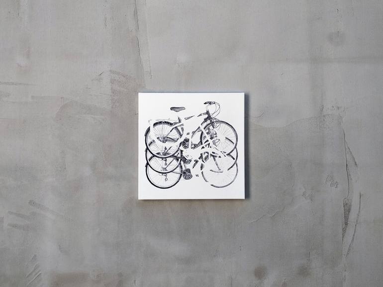 Original Abstract Bicycle Painting by Bence István Ódor