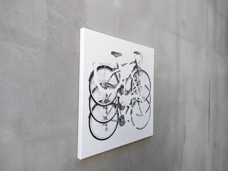 Original Abstract Bicycle Painting by Bence István Ódor