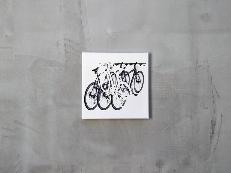 Original Abstract Bicycle Painting by Bence István Ódor