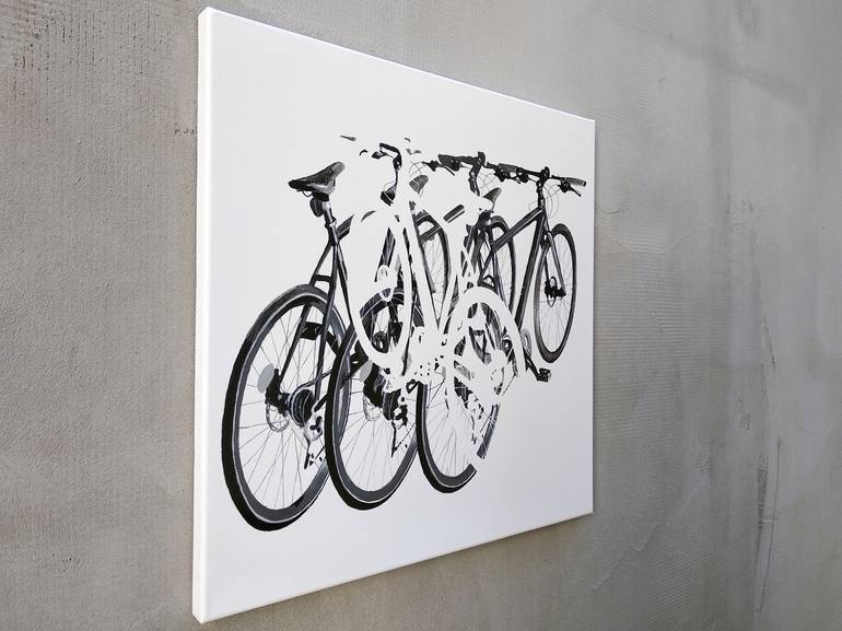 Original Abstract Bicycle Painting by Bence István Ódor