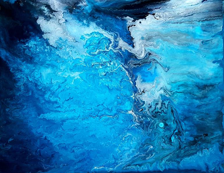 Blue Abstract Underwater Art Print