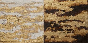 Horizon in Gold on Steel (Diptych) thumb