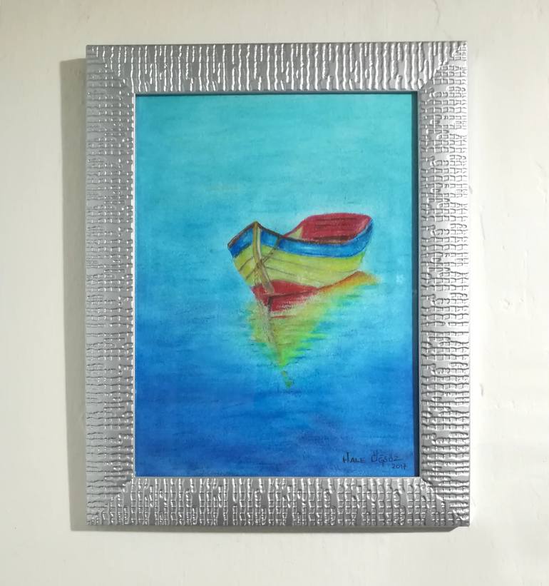 Original Fine Art Boat Painting by Hale Ogsuz