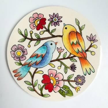 Chatterin Birds - Glazed Ceramic thumb