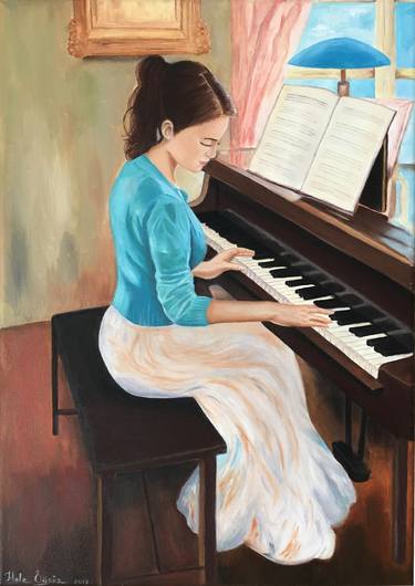 Print of Figurative Music Paintings by Hale Ogsuz