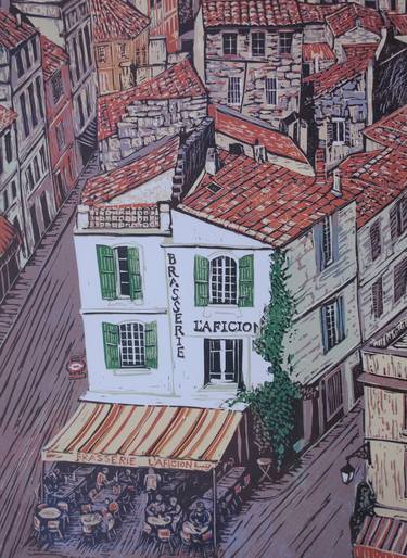 Original Impressionism Architecture Printmaking by Louise Stebbing