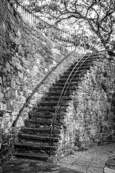 Architectural Photo Old Stone Staircase Savannah Ga thumb