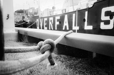 Ropes of the Overfalls Lightship Black & White Coastal Photograph thumb