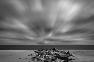Windy Beach Black & White Landscape thumb
