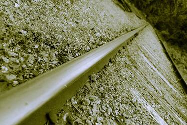 Lonely Rail in Sepia Rural Landscape thumb