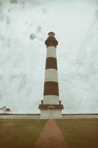 Beach And Ocean Wall Art: Bodie Lighthouse Glass Plate Effect Landscape Photo thumb