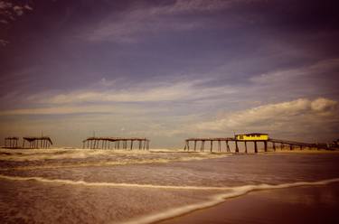 Coastal Inspired Wall Art: Aged View of Frisco Pier - Limited Edition of 500 thumb