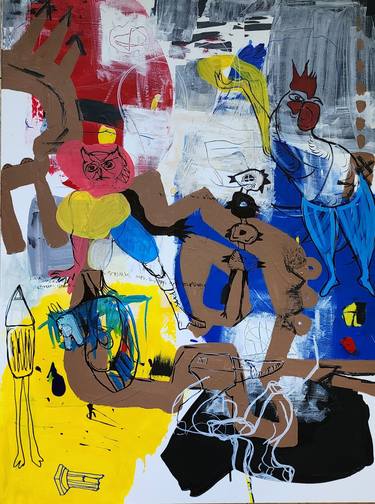 Original Conceptual Abstract Painting by Monica Tiulescu