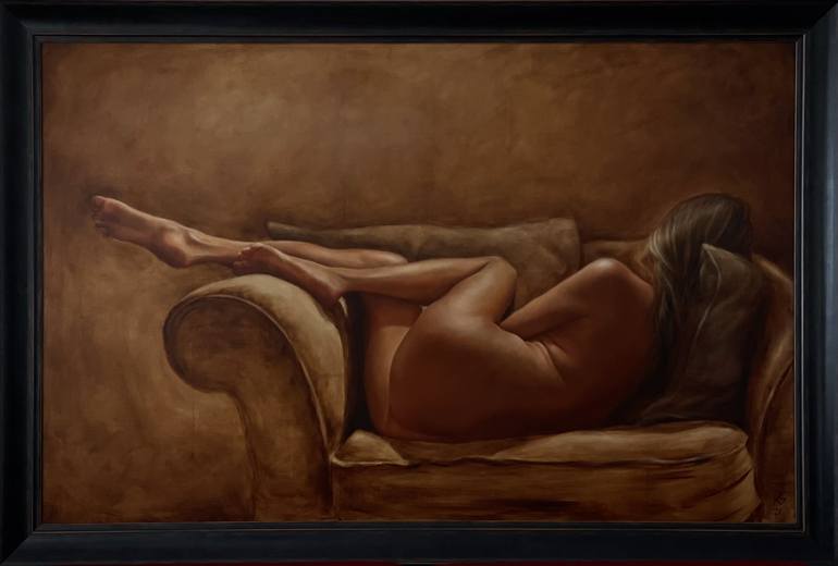 Original Figurative Nude Painting by Kristina Gedminaite