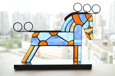 UKRAINE CHARITY: Stained glass sculpture "Horse" thumb