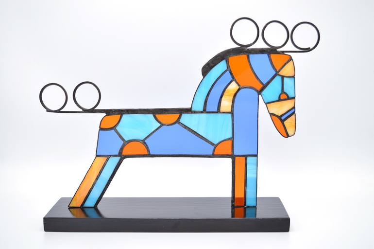 Original Cubism Horse Sculpture by Alex Victor Ihnatenko
