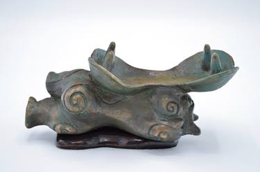 Bronze handmade sculpture Hippo thumb
