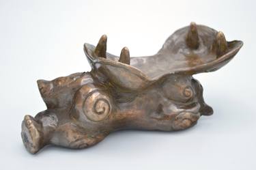 UKRAINE CHARITY: Handmade bronze sculpture Hippo thumb