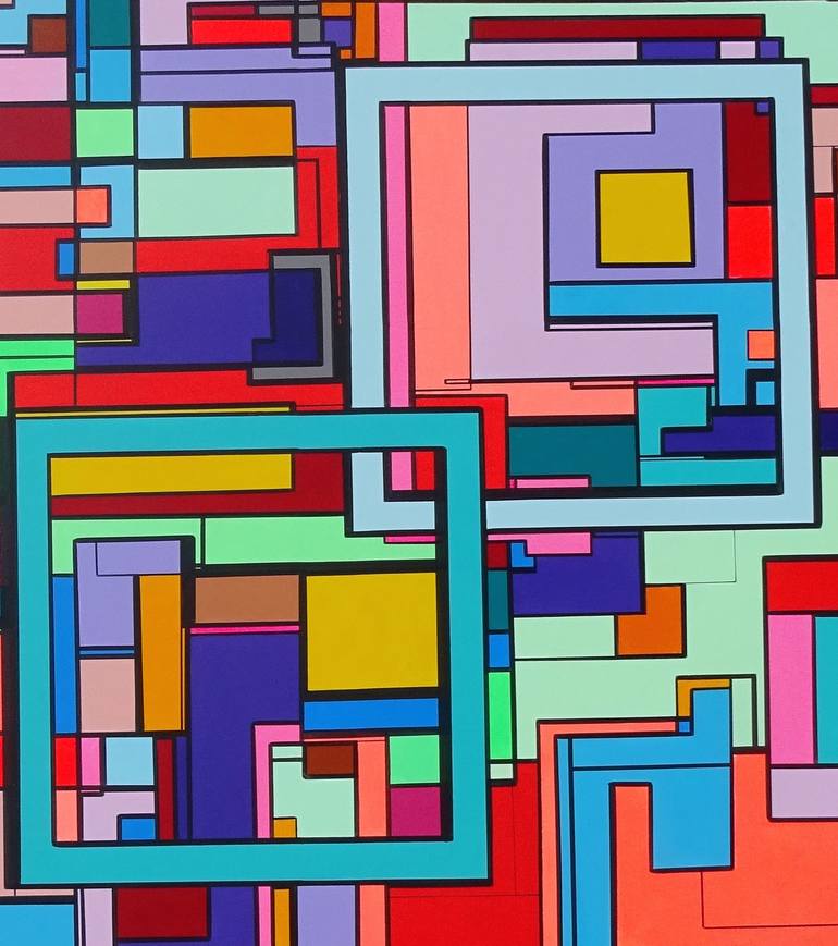 Original Cubism Abstract Painting by Marion Moulin