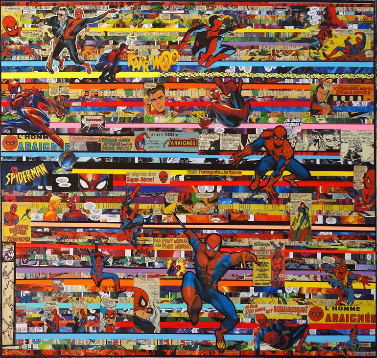Lines Spider-man Collage by Marion Moulin | Saatchi Art